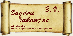 Bogdan Vakanjac vizit kartica
